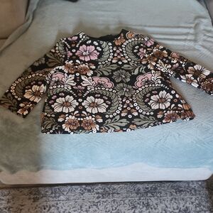 H&M Floral Blouse - Black, Pink, Green